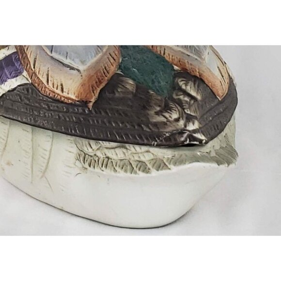 Andrea Sadek Mallard Duck Porcelain Lidded Box Bird Figurine Vintage Japan - Picture 10 of 10